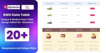 BWD Data Table Addon for Elementor